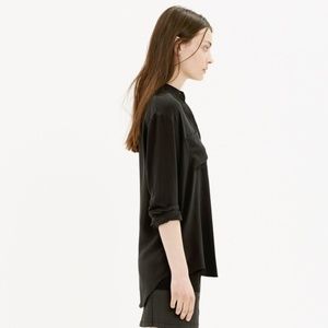 Madewell Silk Spotlight Shirt | Black | Size Small